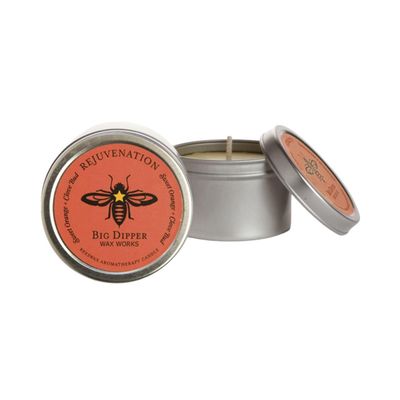 Big Dipper Wax Works Beeswax Aromatherapy Candle, Rejuvenation, Small Tin, Sweet Orange & Clove Bud Scented, 12-Hour Burn, Pure Essentail Oils, 1.5" x 1"