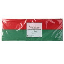 (2-pack) 12 Red & 12 Green Solid-Color Tissue Paper 20" x 20" Sheets