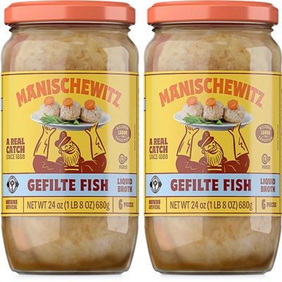 Manischewitz Gefilte Fish in Liquid Broth, Kosher for Passover, 24 Ounce (Pack of 2)