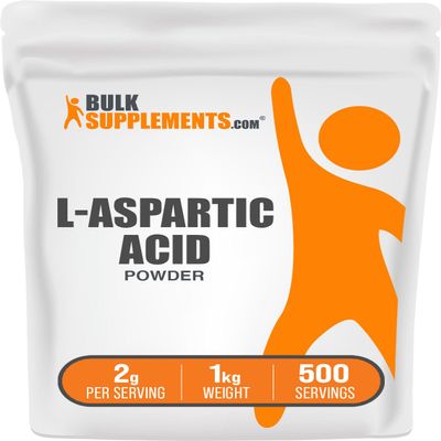 BulkSupplements.com L-Aspartic Acid Powder - Aspartic Acid Supplement, Amino Acids Supplement - Gluten Free, 2g per Serving, 1kg (2.2 lbs) (Pack of 1)