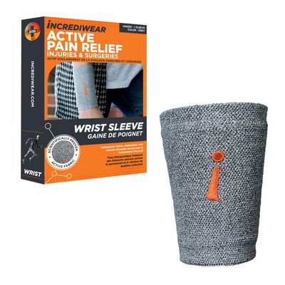 Incrediwear Wrist Sleeve Wrist Brace for Women and Men, Helps with Inflammation, Swelling & Joint Pain Relief, Wrist Support for Recovering from Injury & Surgery (Grey, S/M)