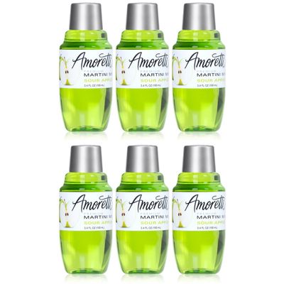 Amoretti Premium Martini Cocktail Mix Minis, Sour Apple, 3.4 Fluid Ounce