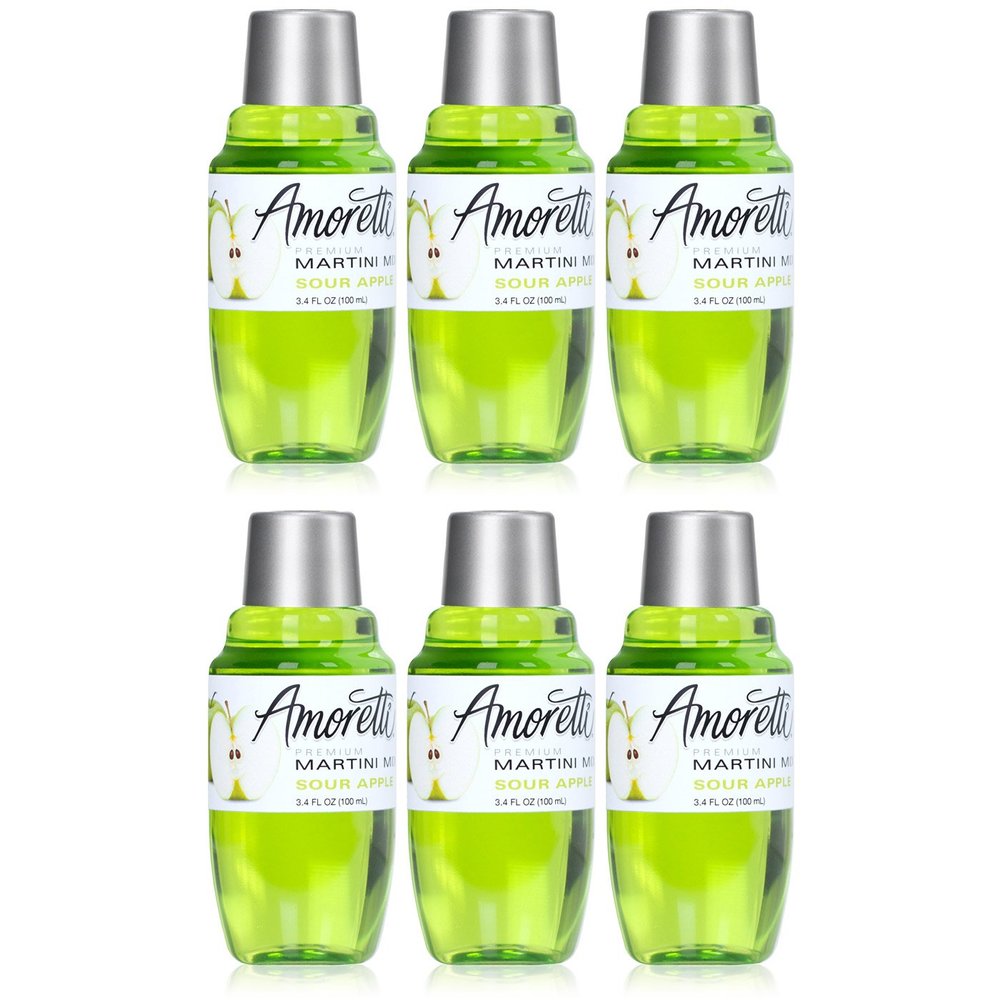Amoretti Premium Martini Cocktail Mix Minis, Sour Apple, 3.4 Fluid Ounce