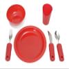 Essential Medical Supply Power of Red Adaptive Dinnerware Set - Includes Scoop Dish and Bowl, Utensil Set, Nosey Cup - Designed for Elderly and Senior Use Plus Handicapped, Dementia or Rehab view 1