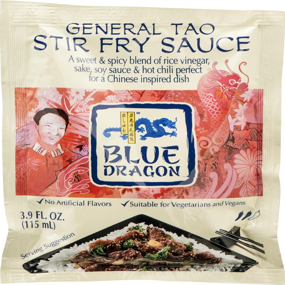 Blue Dragon General Tao Stir Fry Sauce, 3.9 Ounce Packet (Pack of 12)