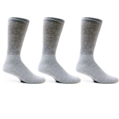 3 Pairs Diabetic Crew Circulation Socks Health Support Mens Loose Fit Sz 10-13 ! Diabetic Ankle Quarter Crew Socks Health Cotton Men Circulatory Cushion Lining Foot Protection Fits Men 8-12 US