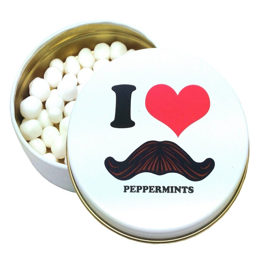Boston America I Love Moustache Peppermints Candy Tin