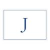 Caspari Embossed Navy Initial-J Blank Notecards, Box of 8 view 1
