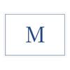 Caspari Navy Embossed Initials Boxed Note Cards in Letter M, 8 Note Cards & Envelopes view 1