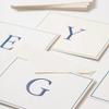 Caspari Navy Embossed Initials Boxed Note Cards in Letter M, 8 Note Cards & Envelopes view 3