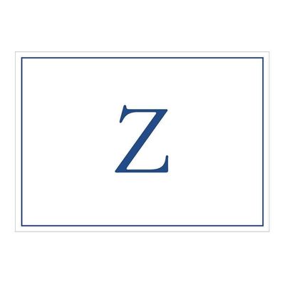 Caspari Navy Embossed Initials Boxed Note Cards in Letter Z, 8 Cards & Envelopes