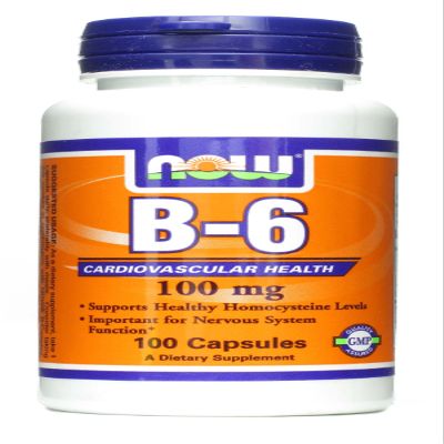 NOW FOODS B6 100mg Capsules, 100 CT