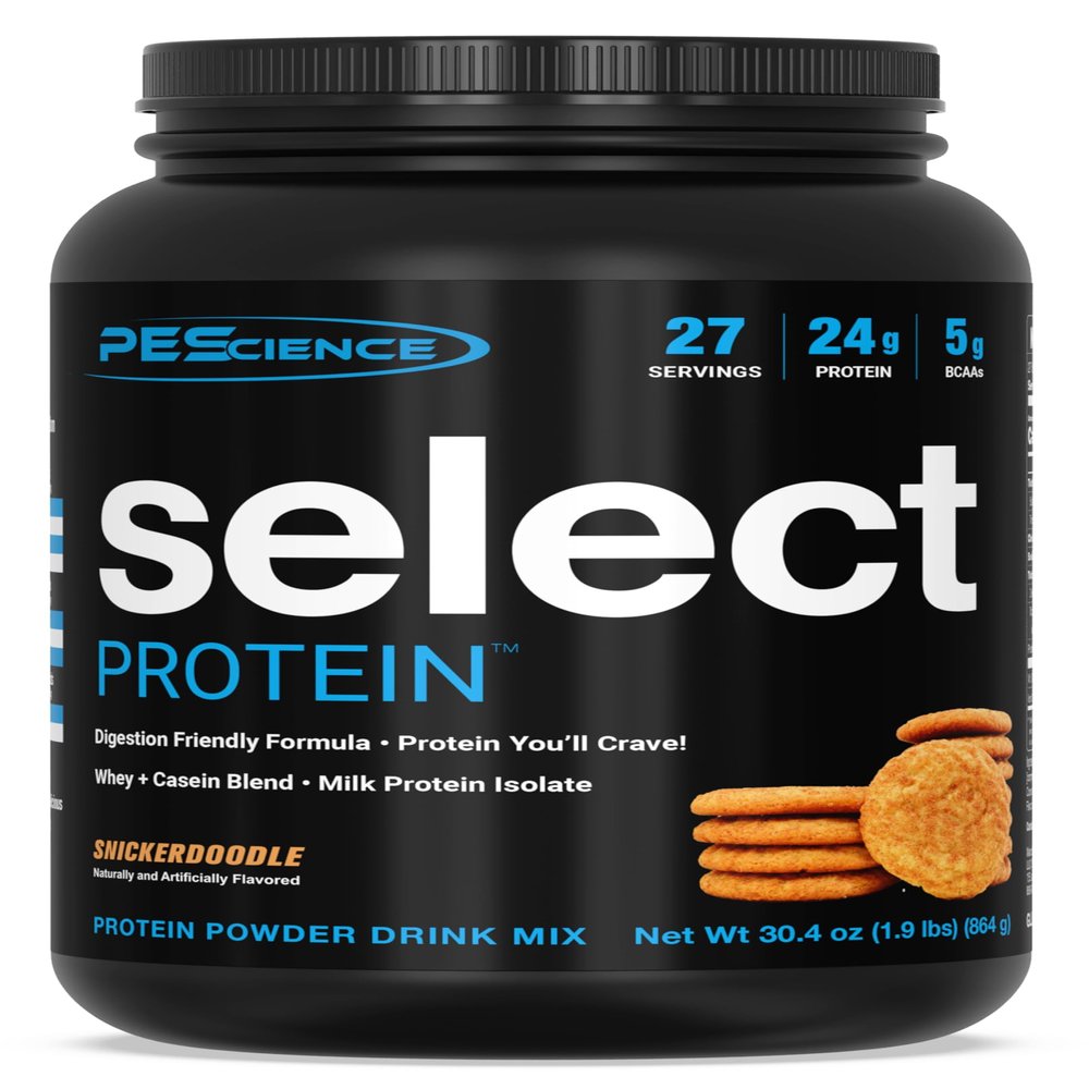 PEScience Select Protein Powder, Whey and Casein Blend, Clean Protein Powder for Women and Men, Low Calorie, Low Carb, Keto Friendly, Gluten Free, Snickerdoodle, 27 Servings