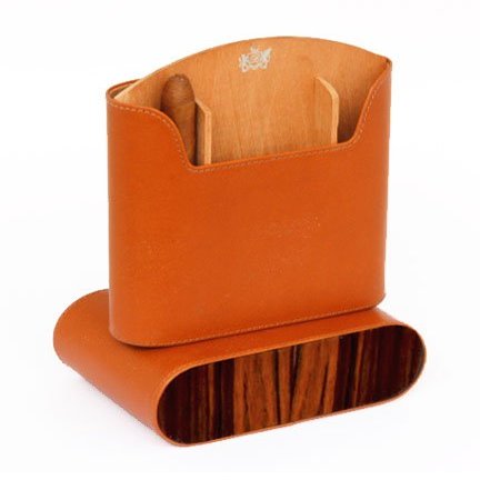 Brizard Travel Humidor Sunrise Tan with Ebony - Made in the USA
