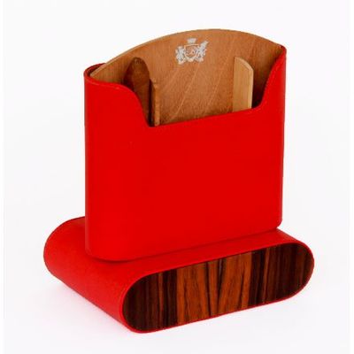 Brizard Travel Humidor Sunrise Red with Ebony
