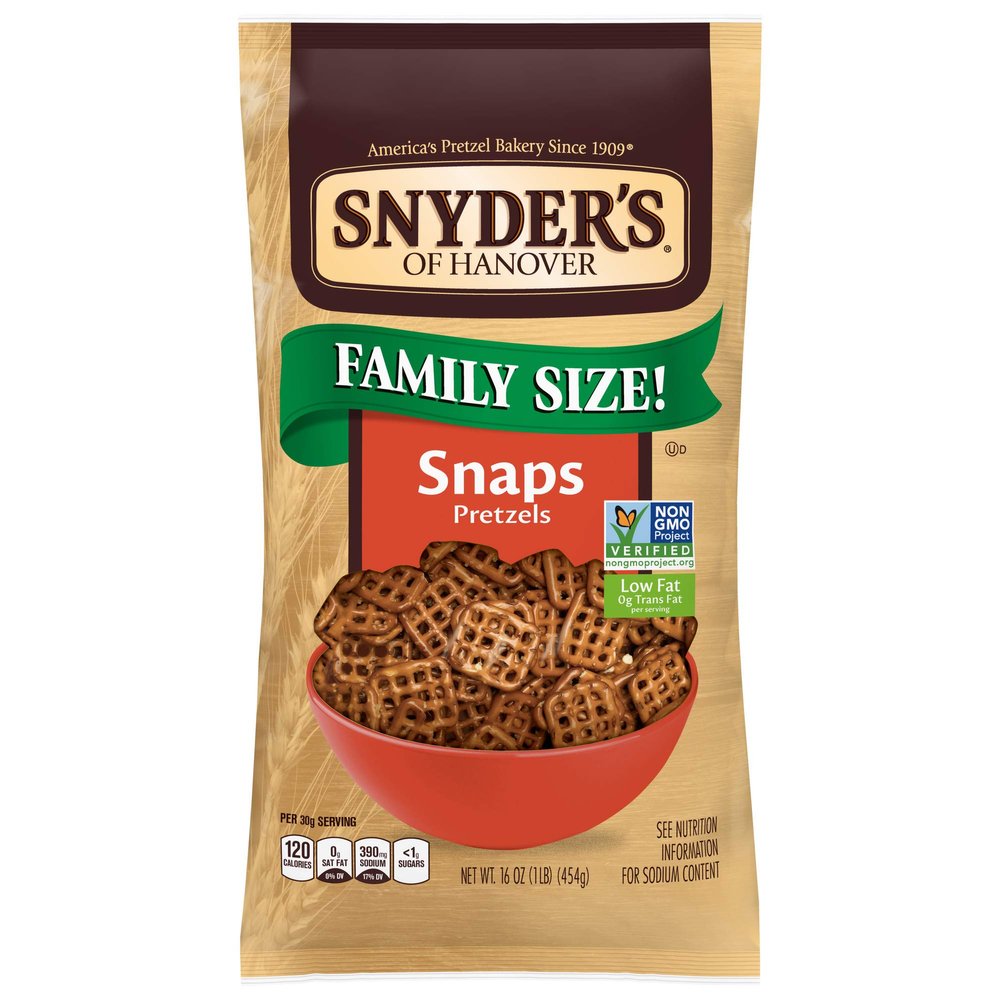 Snyder's of Hanover Pretzel Snaps, 16 Ounce Bag (Pack of 12)