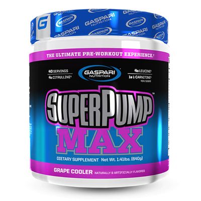 Gaspari Nutrition SuperPump MAX, The Ultimate Pre Workout Powder, Sustained Energy Preworkout, Nitric Oxide Booster, Muscle Growth, Recovery & Replenishes Electrolytes (Grape Cooler)