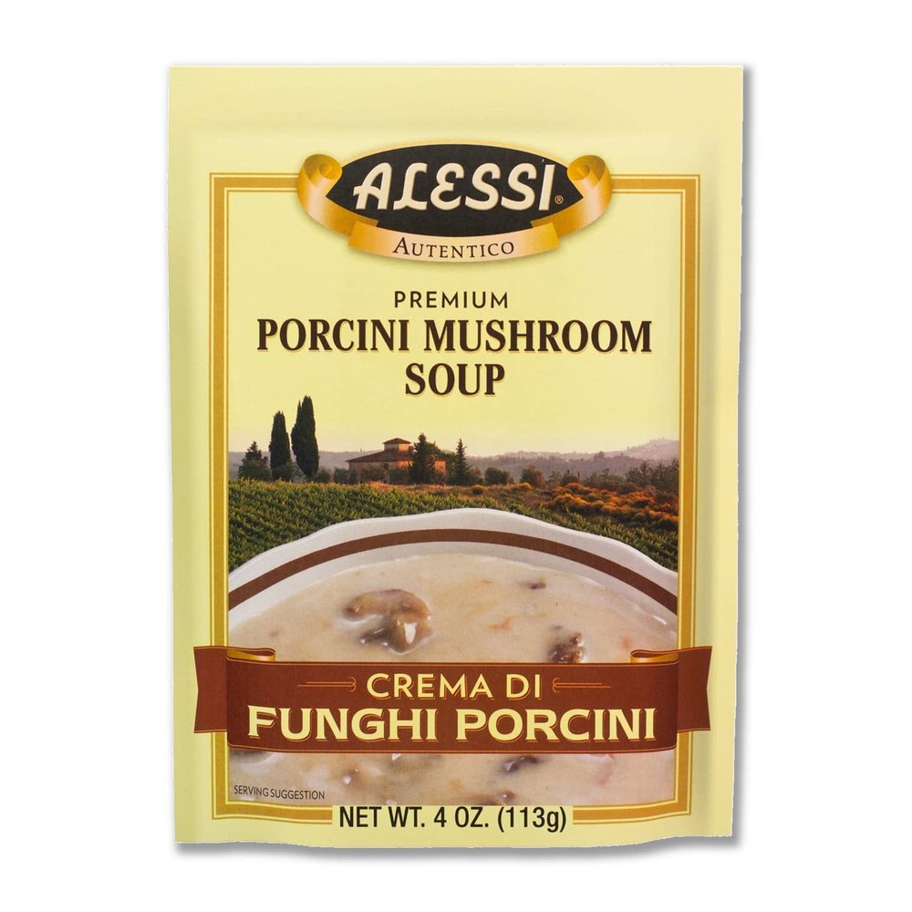 Alessi Autentico Premium Soups, Traditional Flavors, 4oz (Porcini Mushroom, Pack of 6)