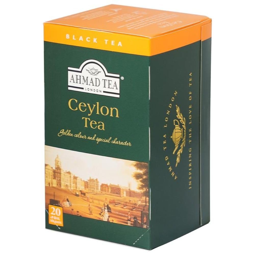 Ahmad Tea Black Tea, Ceylon Teabags, 20 ct (Pack of 1) - Caffeinated & Sugar-Free