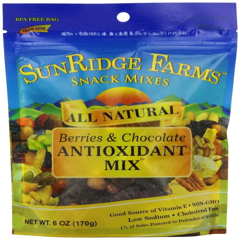 Sunridge Farms Antioxidant Mix, Berries and Chocolate, 6 Ounce (Pack of 12)