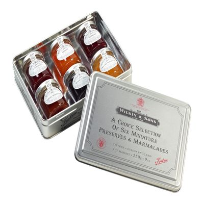Tiptree Silver Tin Set Of 6 Mini Jars
