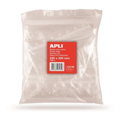 APLI 13132 Cellophane Display Bags Self Seal Bag, Pack of 100