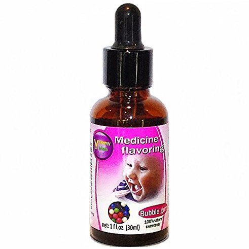 YummyMeds Bubble Gum Flavor Drops Medicine Flavoring for Kids Masks Bitter Taste Sugar-Free 1 fl oz (30mL) EXP 2028