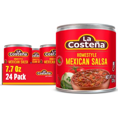 La Costea Homestyle Mexican Salsa - Restaurant Style Tomato Salsa - Mild Sauce for Mexican Food, Chip Dip, Enchilada Sauce, Fajita, Guacamole Seasoning & Street Taco Seasoning - 7.76oz, 24 Pack Cans