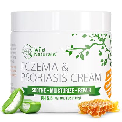 Wild Naturals Eczema & Psoriasis Cream for Dry, Itchy Skin  Eczema Relief for Adults & Kids  Moisturizing Psoriasis Cream with Manuka Honey