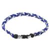 MapofBeauty 18" Fashion Three Braided Rope Sport Style Tornado Necklace (Royal Blue/White) view 1