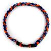 MapofBeauty 18" Fashion Three Braided Rope Sport Style Tornado Necklace (Dark Blue/Orange) view 1