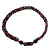MapofBeauty 18" Fashion Three Braided Rope Sport Style Tornado Necklace (Black/Dark Red) view 1