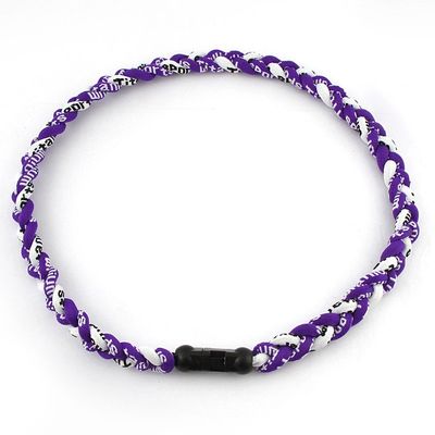 MapofBeauty 18" Fashion Three Braided Rope Sport Style Tornado Necklace (Purple/White)