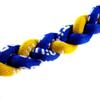 MapofBeauty 18" Fashion Three Braided Rope Sport Style Tornado Necklace (Royal Blue/Yellow) view 2