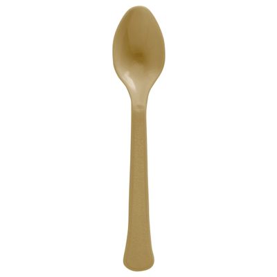 Boxed Gold Heavy Weight Plastic Spoons - (20 Pc) - Elegant, Durable for Upscale Parties & Events
