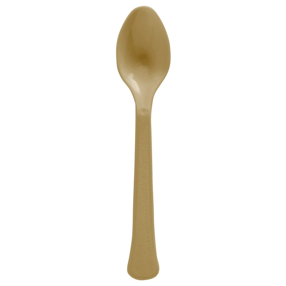 Boxed Gold Heavy Weight Plastic Spoons - (20 Pc) - Elegant, Durable for Upscale Parties & Events