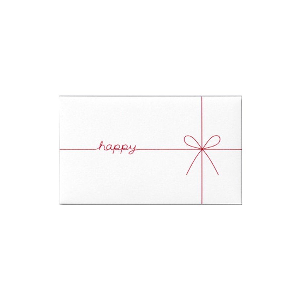 Maruai GF-2HW x 5P Gift Card Bags, Happy Mini, White, 25 Pieces