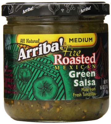 Arriba Fire Roasted Green Salsa, Medium, 16 Ounce