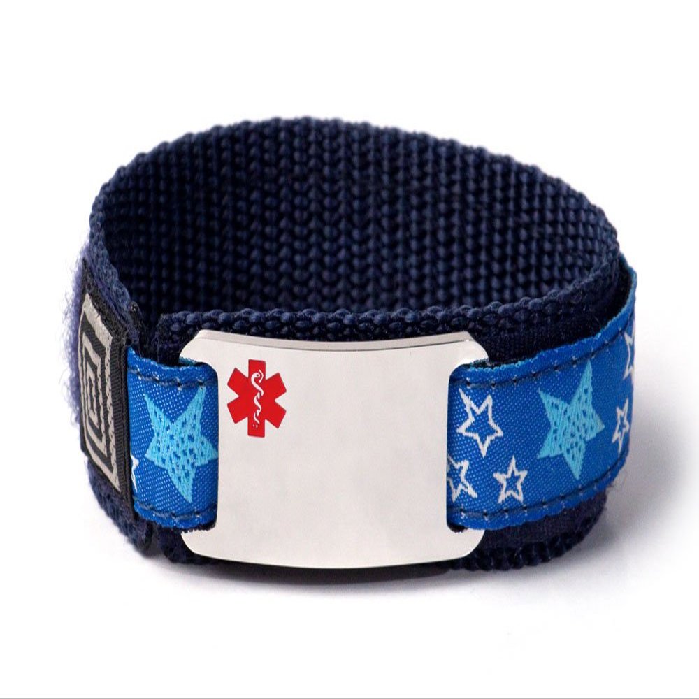 Allergic to Shellfish Kids Sport Medical ID Alert Bracelet with Red Emblem for Children. Size 6.5" Max.
