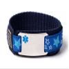 Allergic to Milk Kids Sport Medical ID Alert Bracelet with Blue Emblem for Children. Size 6.5" Max. view 1