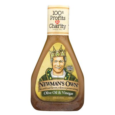 Newman's Own Olive Oil & Vinegar Salad Dressing 16 oz (Pack of 6)
