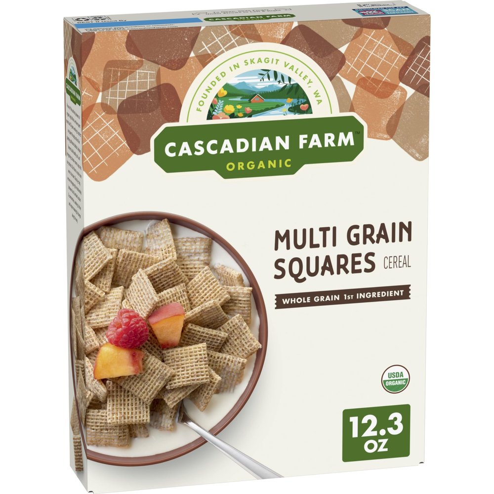 Cascadian Farm Organic Multigrain Squares Cereal, 12.3 OZ