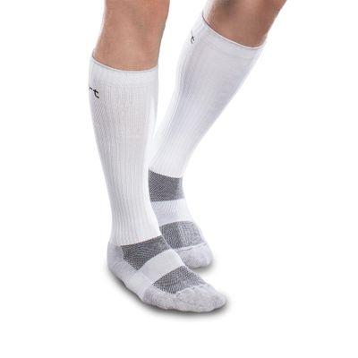 CoreSport Athletic Performance Compression Socks - 15-20mmHg Mild Graduated Compression (White, XL)