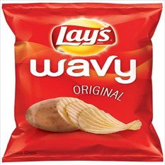 Lay's Wavy Original Potato Chips 10 oz (Pack of 6)