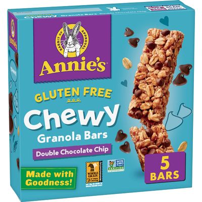 Annie's Gluten Free Chewy Granola Bars, Double Chocolate Chip, 5 Bars, 4.9 oz