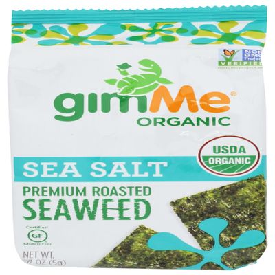 Gimme Seaweed, Organic Roasted Seaweed, (5g), non-GMO & Gluten-Free, Sea Salt, 0.17 Oz