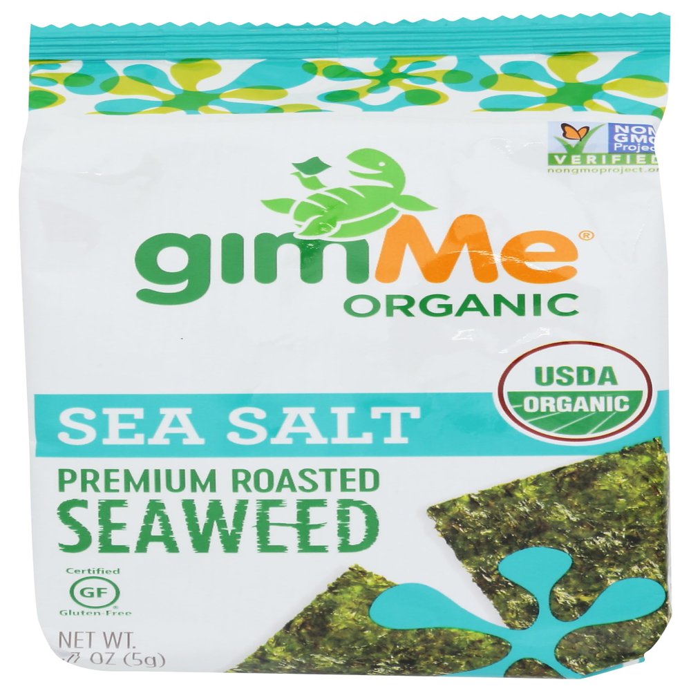 Gimme Seaweed, Organic Roasted Seaweed, (5g), non-GMO & Gluten-Free, Sea Salt, 0.17 Oz