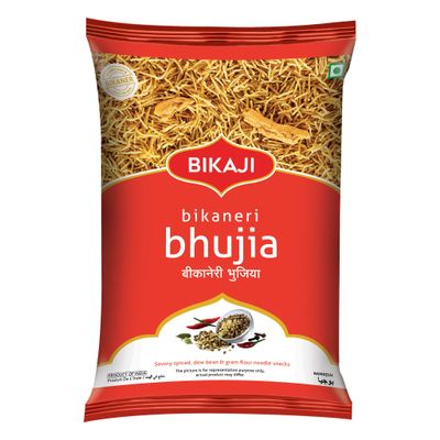 Bikaji Bikaneri Bhujia 7.05 oz (200g), Authentic Indian Namkeen Snack, Traditional Bikaner Recipe, Spicy and Crunchy Gram Flour Sev, Everyday Munching Tea-Time and Party Snack, Vegetarian Ready-to-Eat