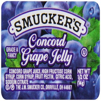 Smuckers Jelly, Concord Grape,0.5 oz, 200 Count
