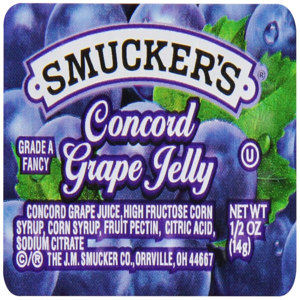 Smuckers Jelly, Concord Grape,0.5 oz, 200 Count
